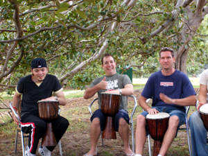 watermark restaurant balmoral staff monthly meeting teambuilding interactive entertainment drumming Sydney
